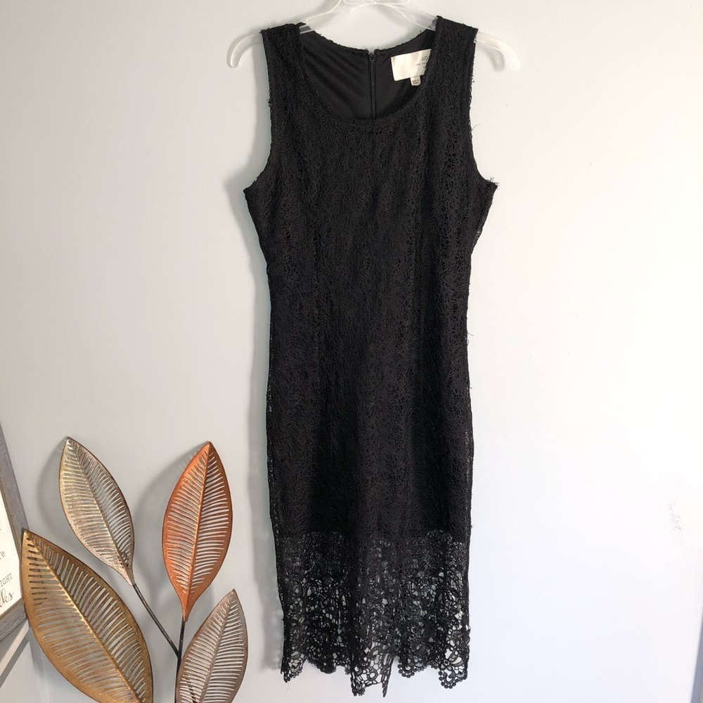 J.O.A. Black Lace Black Sleeveless Cocktail Lined Dress Size S